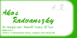 akos radvanszky business card